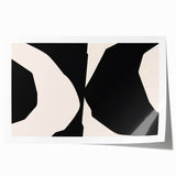 Geometric Minimalist Abstract Wall Art – Black and Cream Contrast