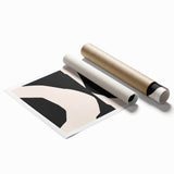 Geometric Minimalist Abstract Wall Art – Black and Cream Contrast