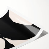 Geometric Minimalist Abstract Wall Art – Black and Cream Contrast