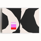 Geometric Minimalist Abstract Wall Art – Black and Cream Contrast