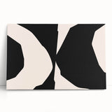 Geometric Minimalist Abstract Wall Art – Black and Cream Contrast