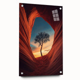 Lone Tree in Desert Canyon – Dramatic Nature Landscape Art