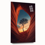 Lone Tree in Desert Canyon – Dramatic Nature Landscape Art