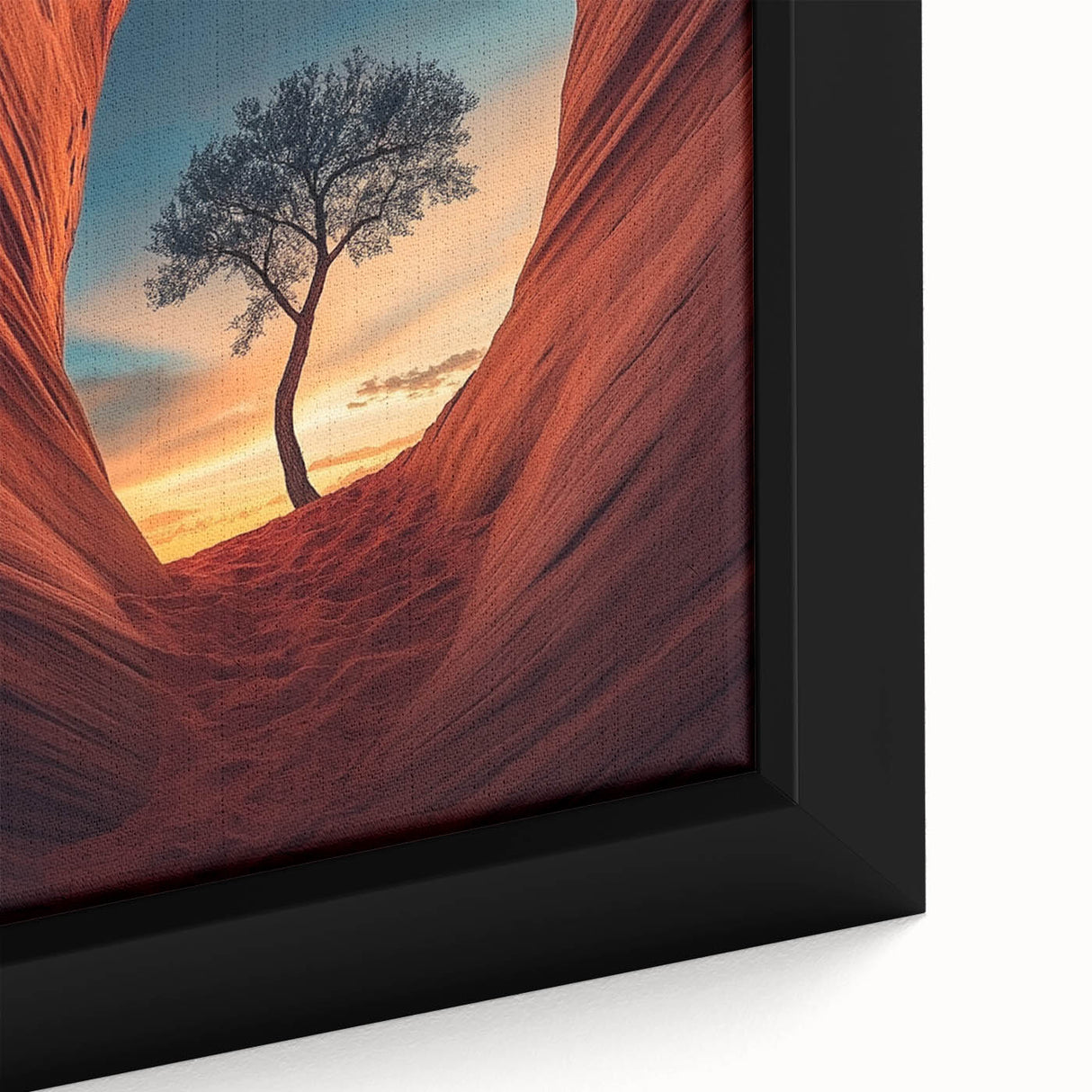 Lone Tree in Desert Canyon – Dramatic Nature Landscape Art