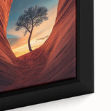 Lone Tree in Desert Canyon – Dramatic Nature Landscape Art