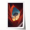 Lone Tree in Desert Canyon – Dramatic Nature Landscape Art