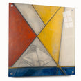Geometric Abstract Paintings - Red, Yellow & Blue Modern Wall Art