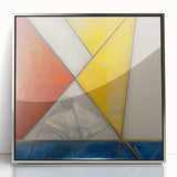 Geometric Abstract Paintings - Red, Yellow & Blue Modern Wall Art
