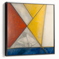 Geometric Abstract Paintings - Red, Yellow & Blue Modern Wall Art