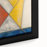 Geometric Abstract Paintings - Red, Yellow & Blue Modern Wall Art
