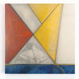 Geometric Abstract Paintings - Red, Yellow & Blue Modern Wall Art