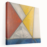 Geometric Abstract Paintings - Red, Yellow & Blue Modern Wall Art