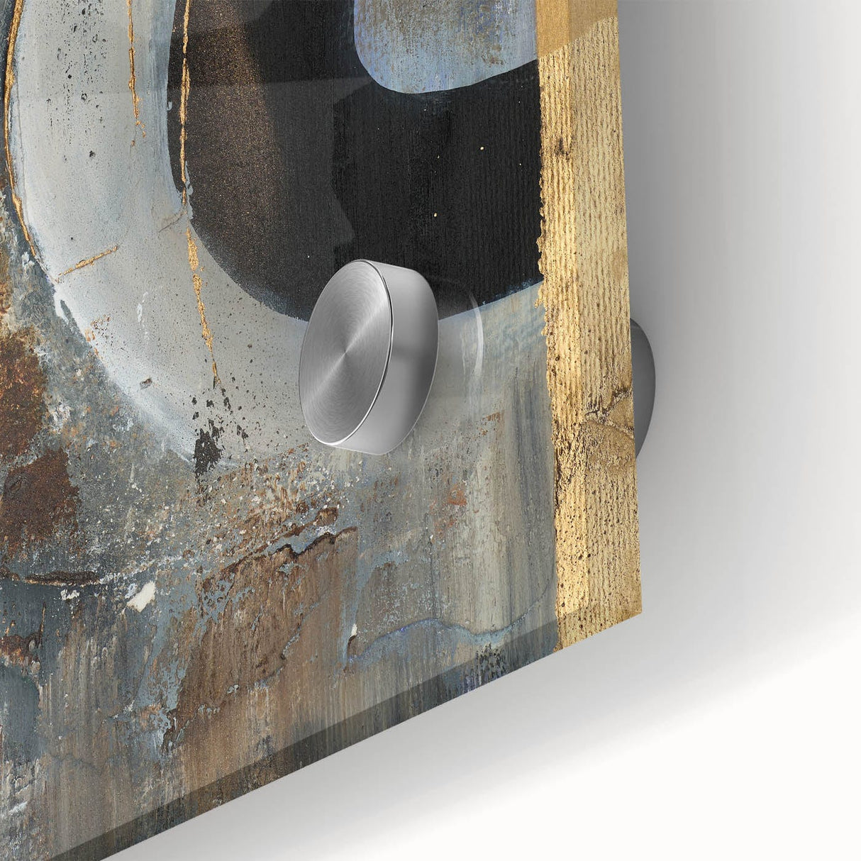 Moody Modern Wall Art – Abstract Canvas in Black, Gold & Brown