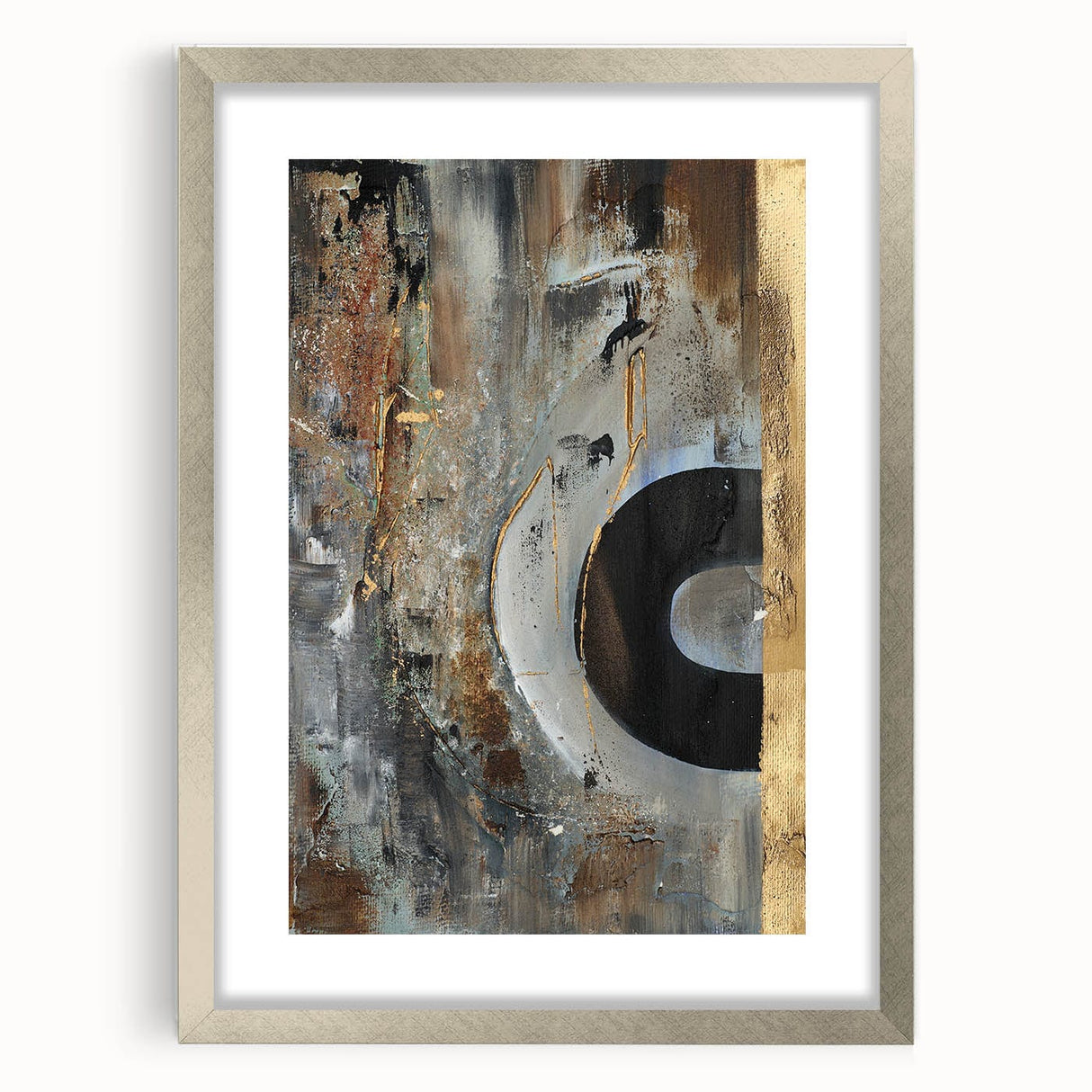 Moody Modern Wall Art – Abstract Canvas in Black, Gold & Brown