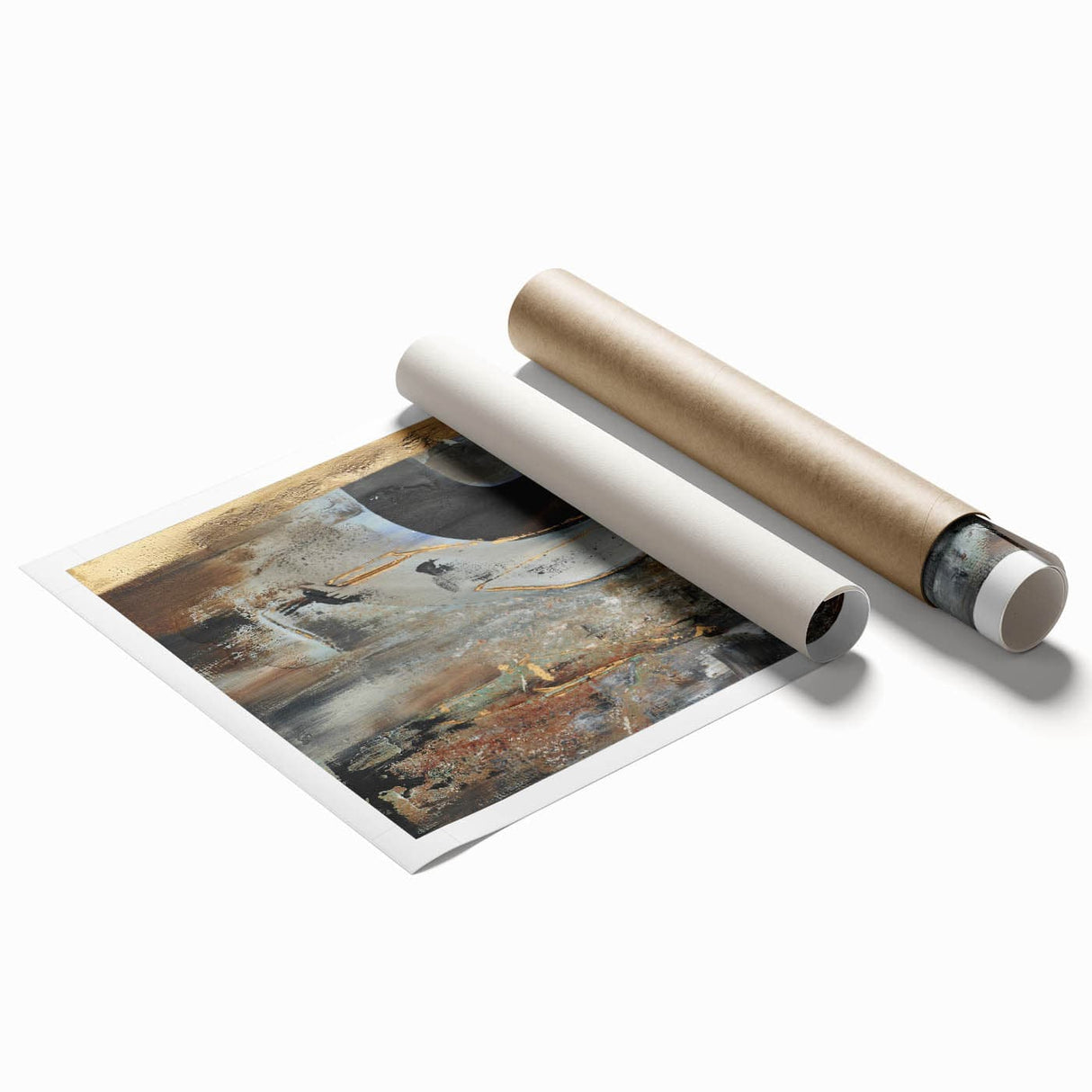 Moody Modern Wall Art – Abstract Canvas in Black, Gold & Brown