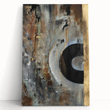 Moody Modern Wall Art – Abstract Canvas in Black, Gold & Brown