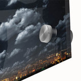 Modern Urban Landscape Art - Moonlit City Skyline Print