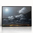 Modern Urban Landscape Art - Moonlit City Skyline Print