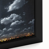 Modern Urban Landscape Art - Moonlit City Skyline Print