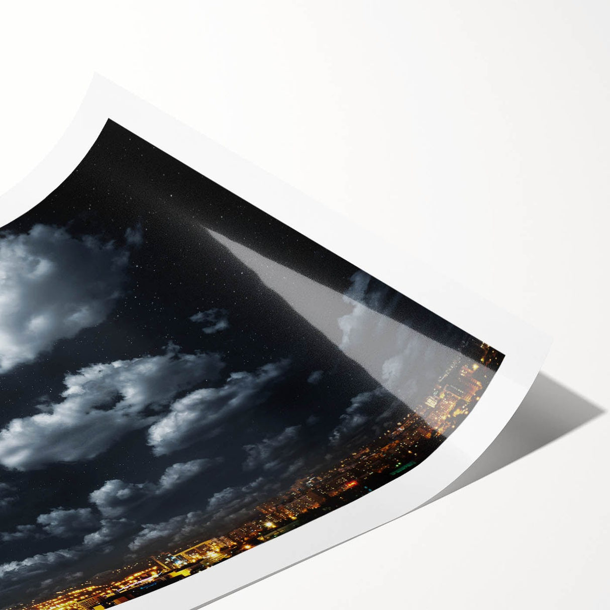 Modern Urban Landscape Art - Moonlit City Skyline Print