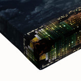 Modern Urban Landscape Art - Moonlit City Skyline Print