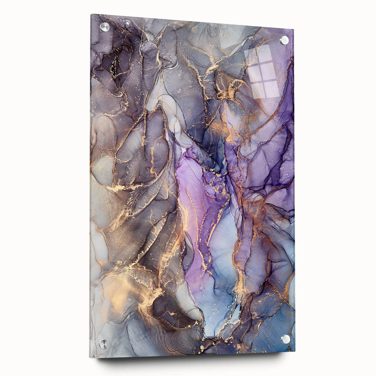 Fluid Acrylic Wall Decor - Violet Abstract Fluid Canvas Art Prints