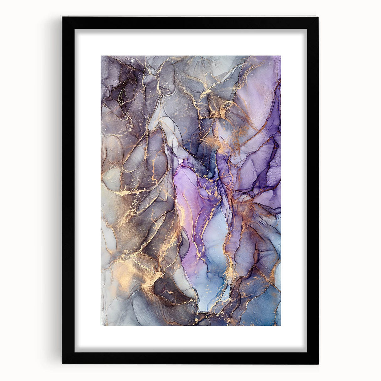 Fluid Acrylic Wall Decor - Violet Abstract Fluid Canvas Art Prints