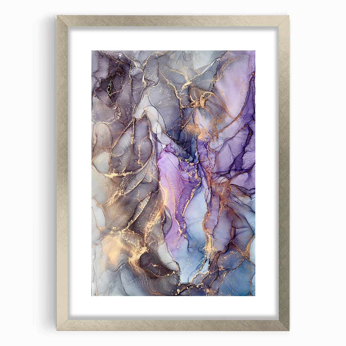 Fluid Acrylic Wall Decor - Violet Abstract Fluid Canvas Art Prints