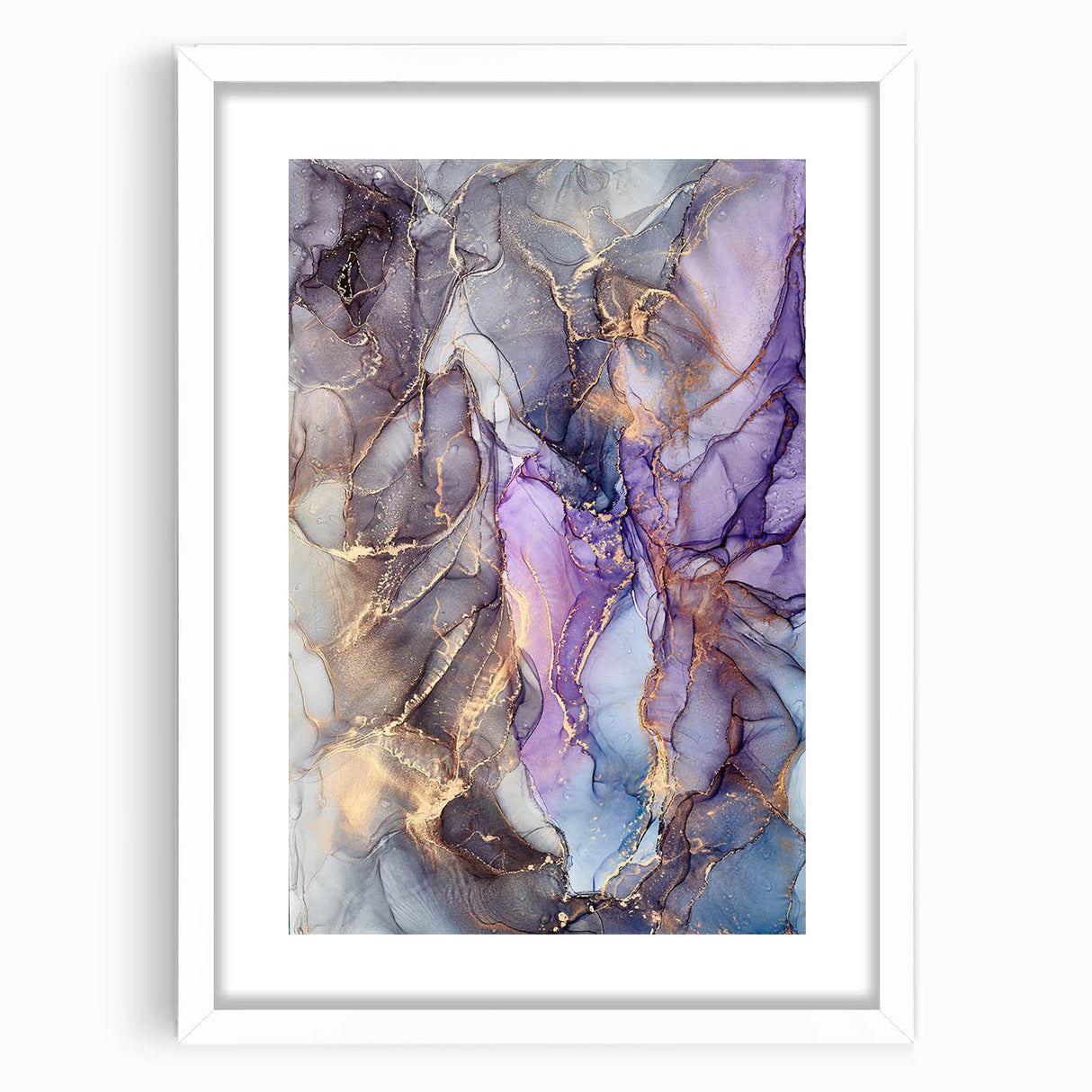 Fluid Acrylic Wall Decor - Violet Abstract Fluid Canvas Art Prints
