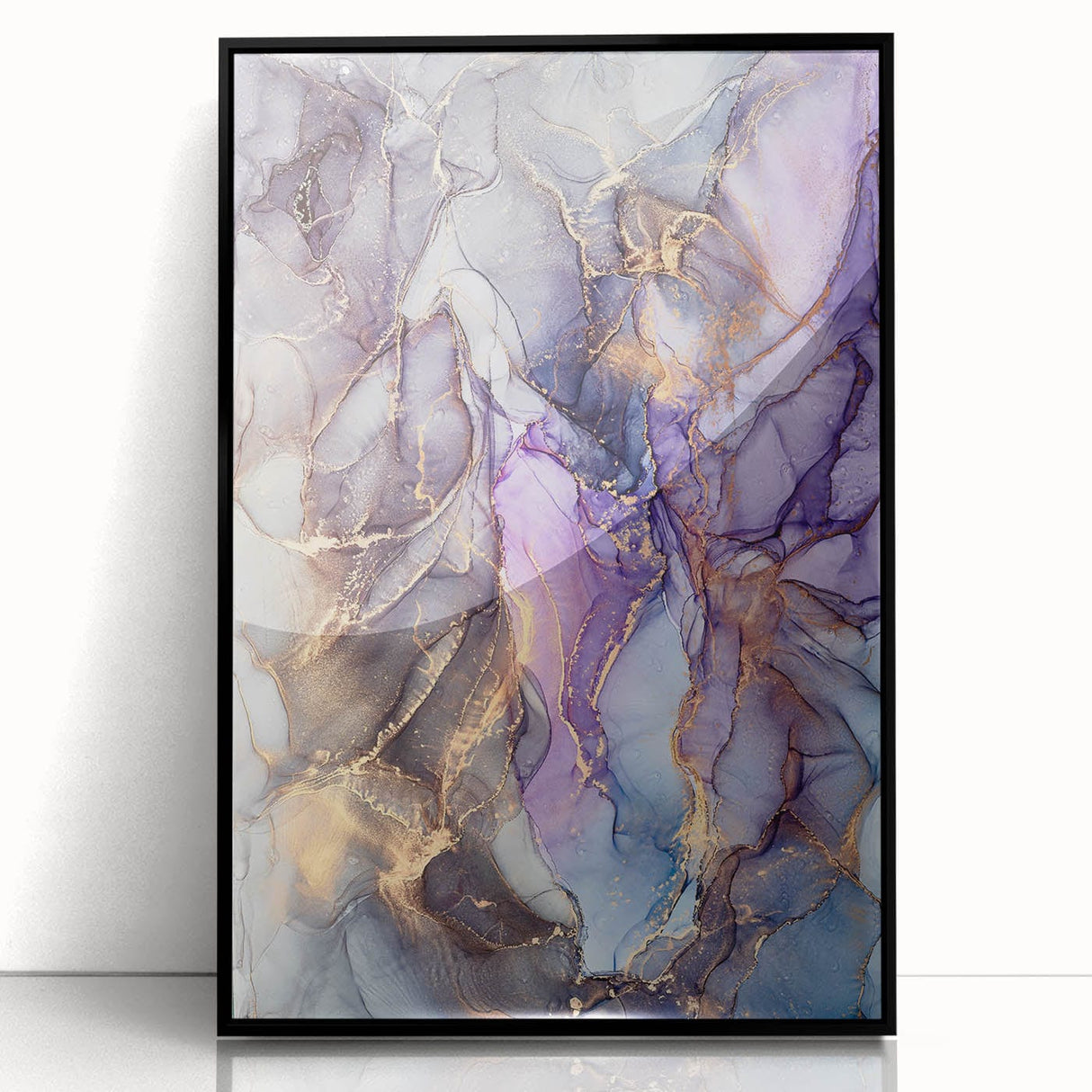 Fluid Acrylic Wall Decor - Violet Abstract Fluid Canvas Art Prints