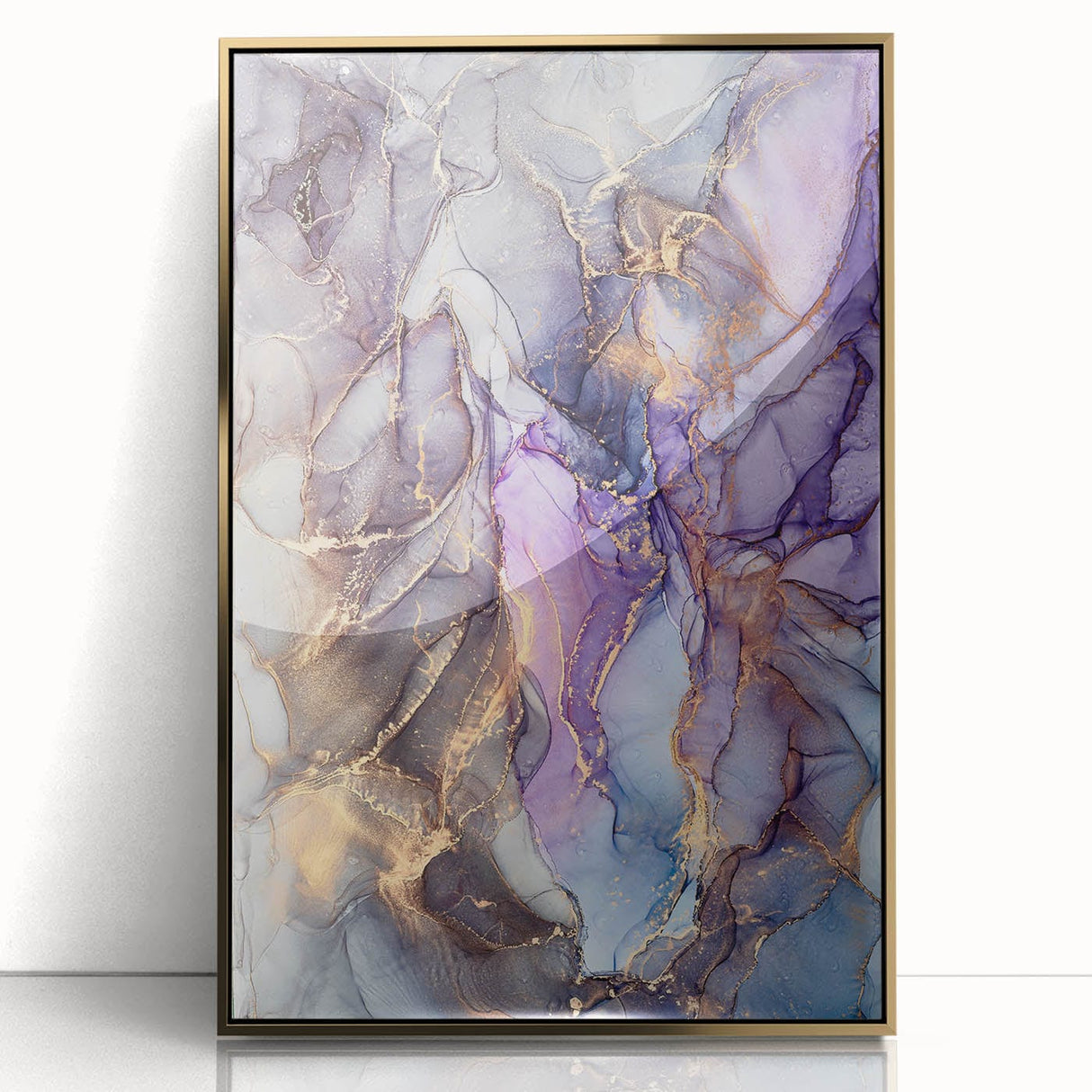 Fluid Acrylic Wall Decor - Violet Abstract Fluid Canvas Art Prints