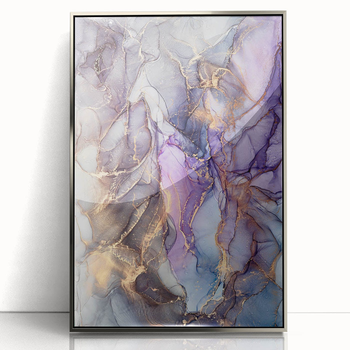 Fluid Acrylic Wall Decor - Violet Abstract Fluid Canvas Art Prints