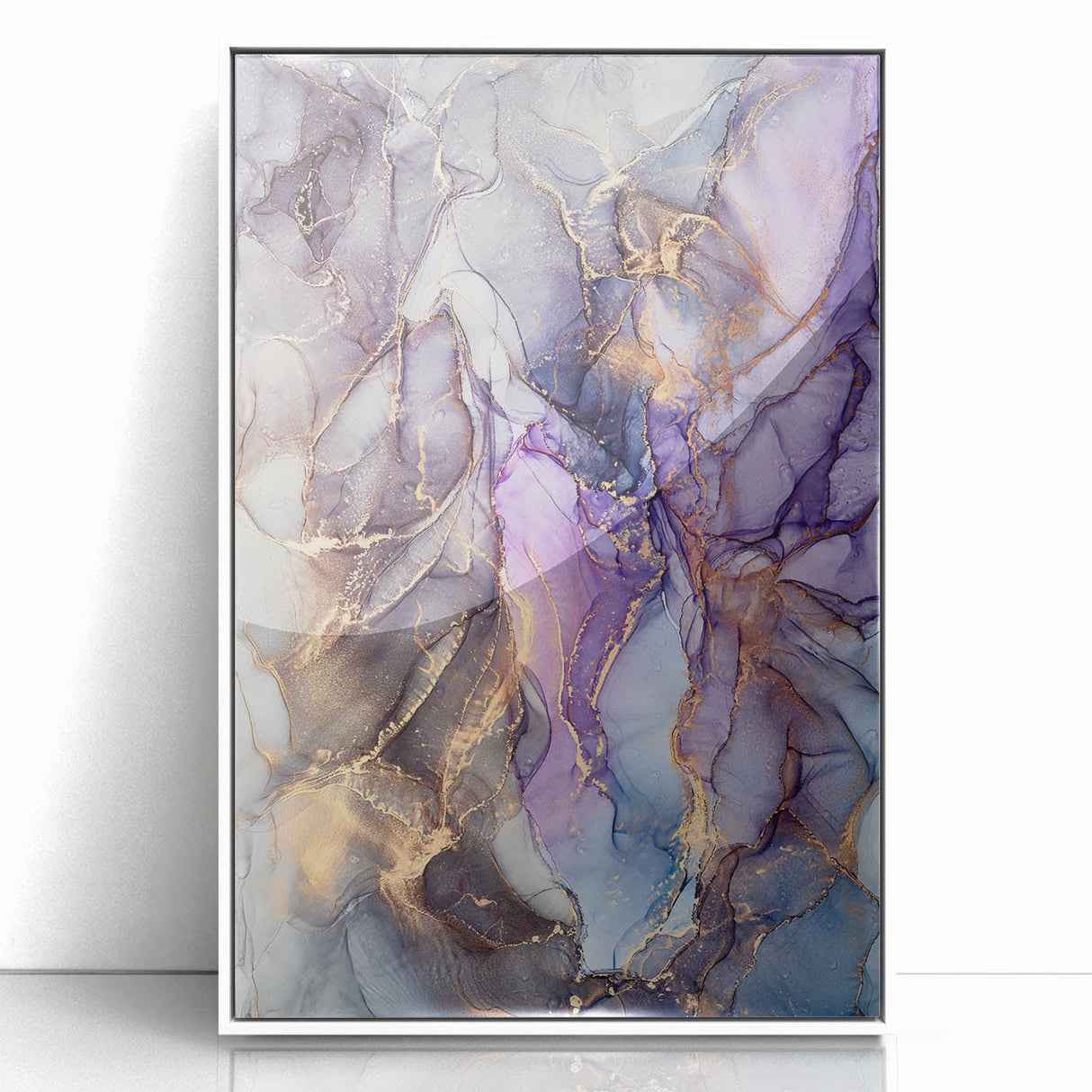 Fluid Acrylic Wall Decor - Violet Abstract Fluid Canvas Art Prints