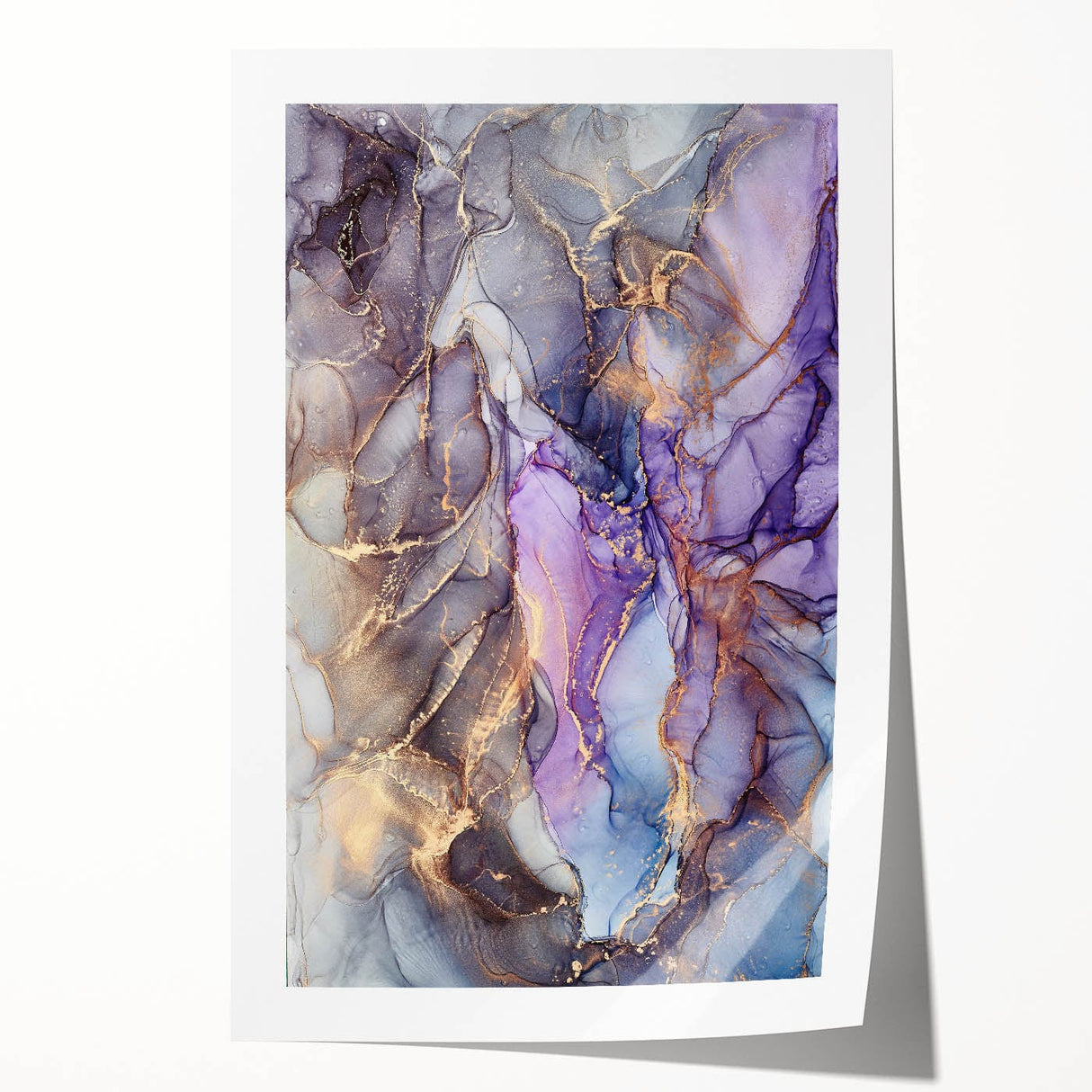 Fluid Acrylic Wall Decor - Violet Abstract Fluid Canvas Art Prints