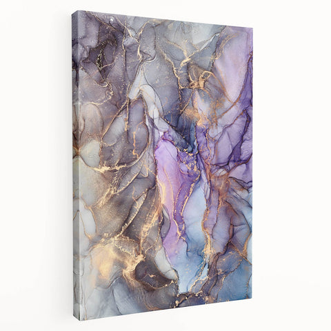 Fluid Acrylic Wall Decor - Violet Abstract Fluid Canvas Art Prints