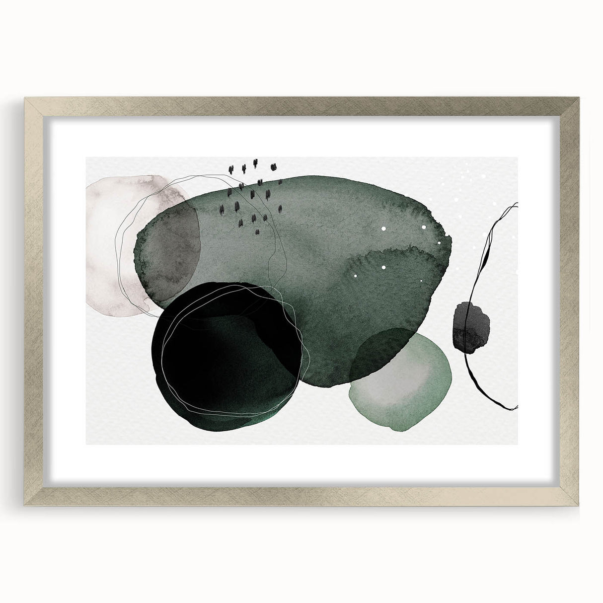 Geometric Art Prints for Home Decor – Minimalist Forest Green Design