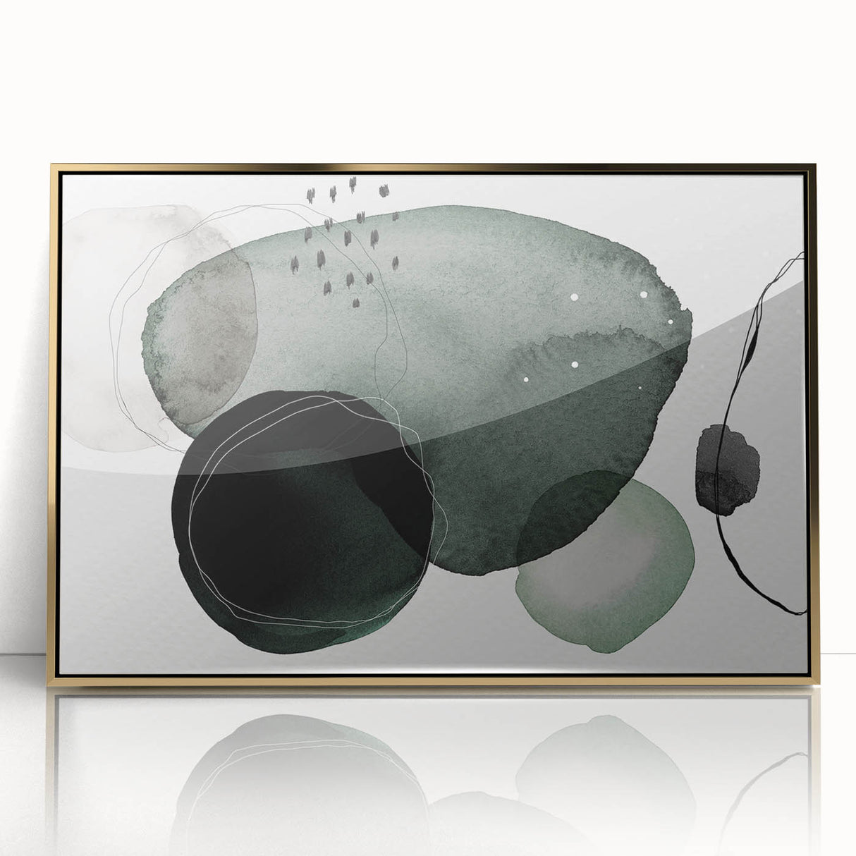 Geometric Art Prints for Home Decor – Minimalist Forest Green Design