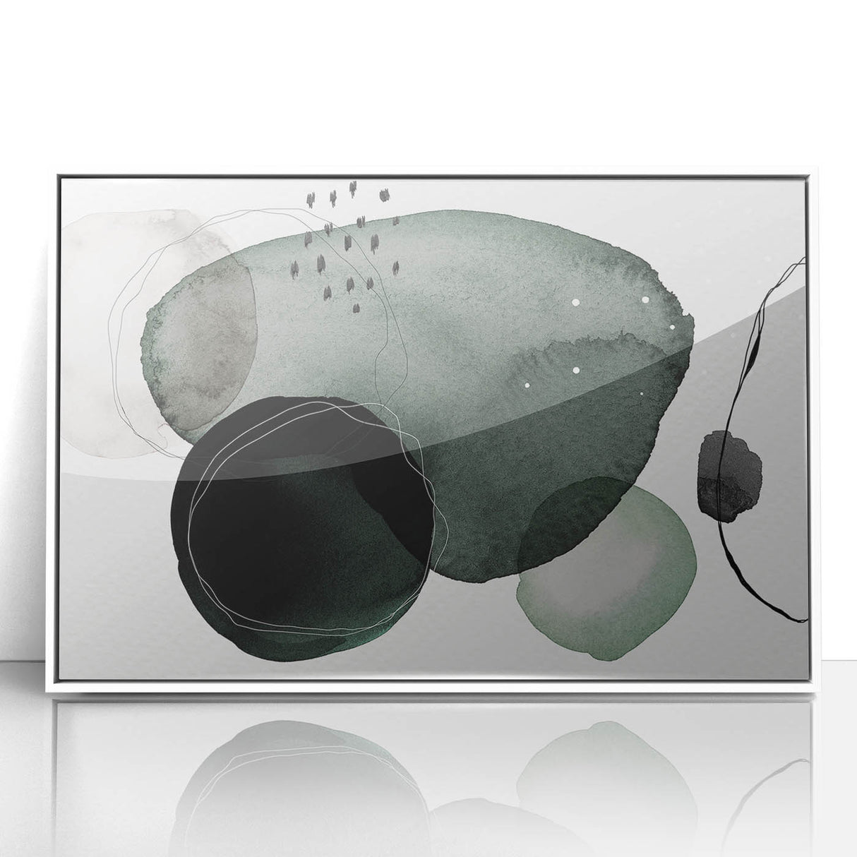 Geometric Art Prints for Home Decor – Minimalist Forest Green Design