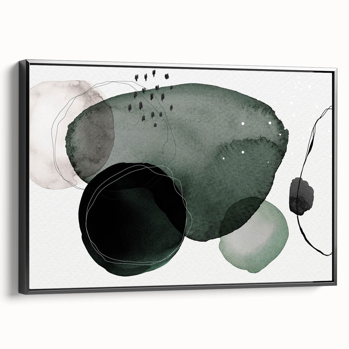 Geometric Art Prints for Home Decor – Minimalist Forest Green Design