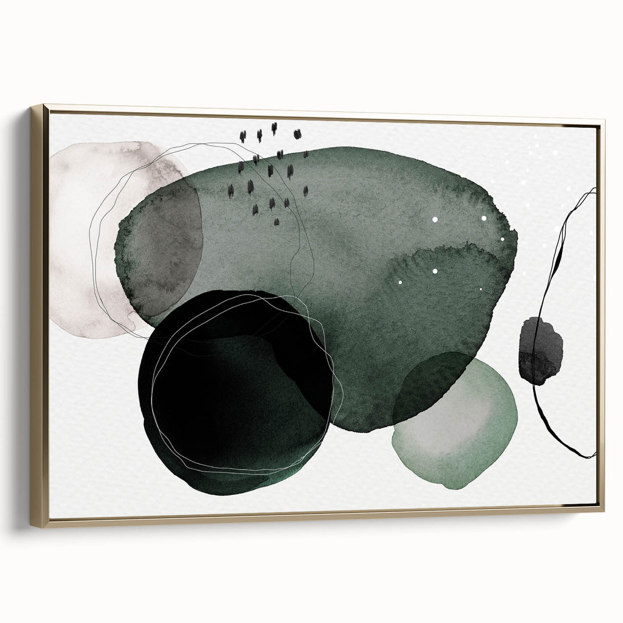 Geometric Art Prints for Home Decor – Minimalist Forest Green Design