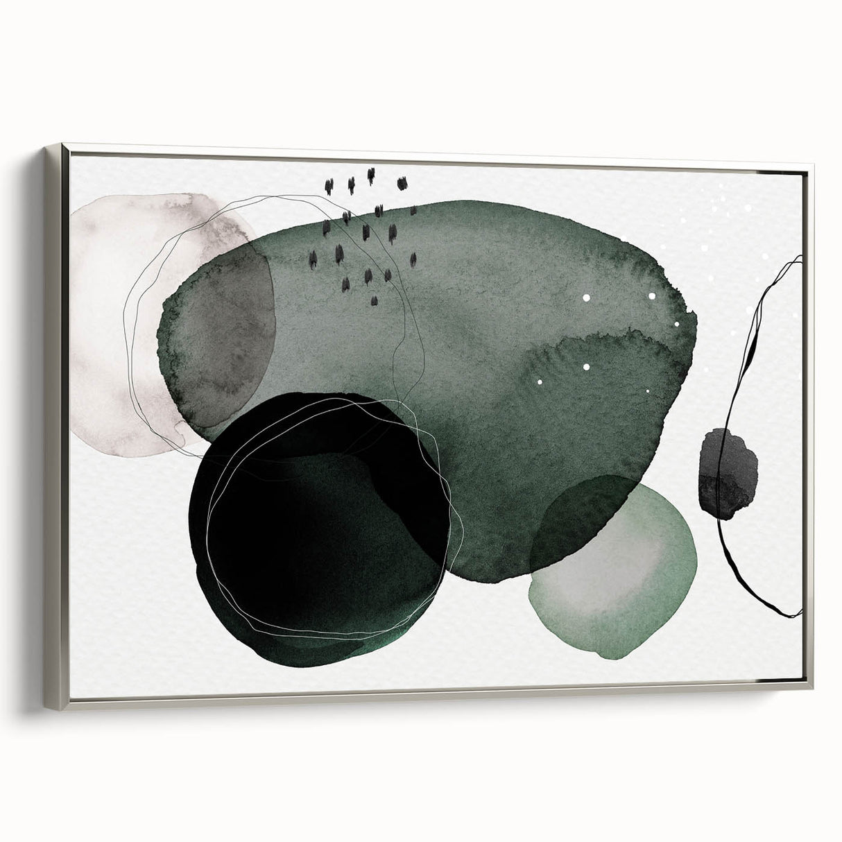 Geometric Art Prints for Home Decor – Minimalist Forest Green Design