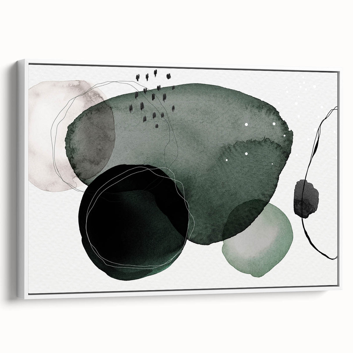 Geometric Art Prints for Home Decor – Minimalist Forest Green Design