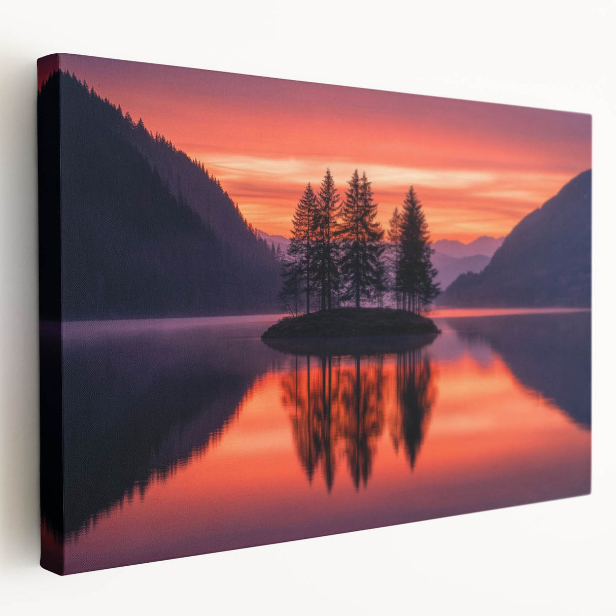 Sunset Island Reflection – Serene Nature Landscape Art