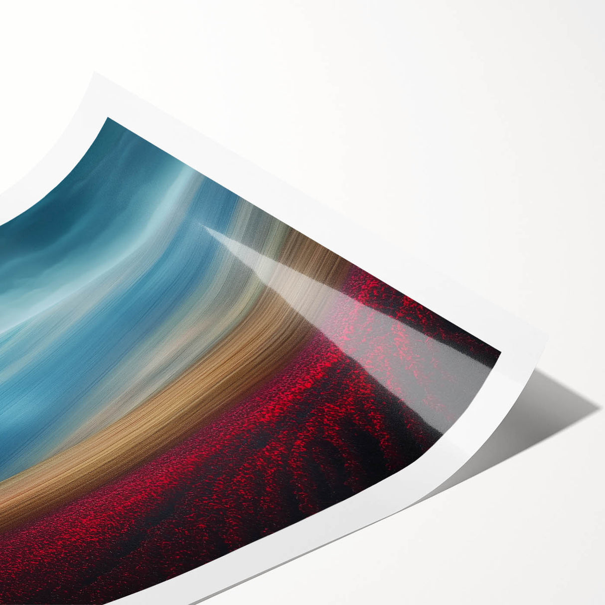 Modern Minimalist Landscape Prints – Cottage on Scarlet Hillside