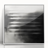 Minimalist Abstract Painting - Black & White Modern Wall Art