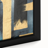 Modern Abstract Paintings – Large Canvas in Black, Gold & Teal