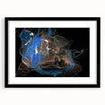 Fluid Abstract Wall Art - Modern Blue & Gold Acrylic Canvas Decor