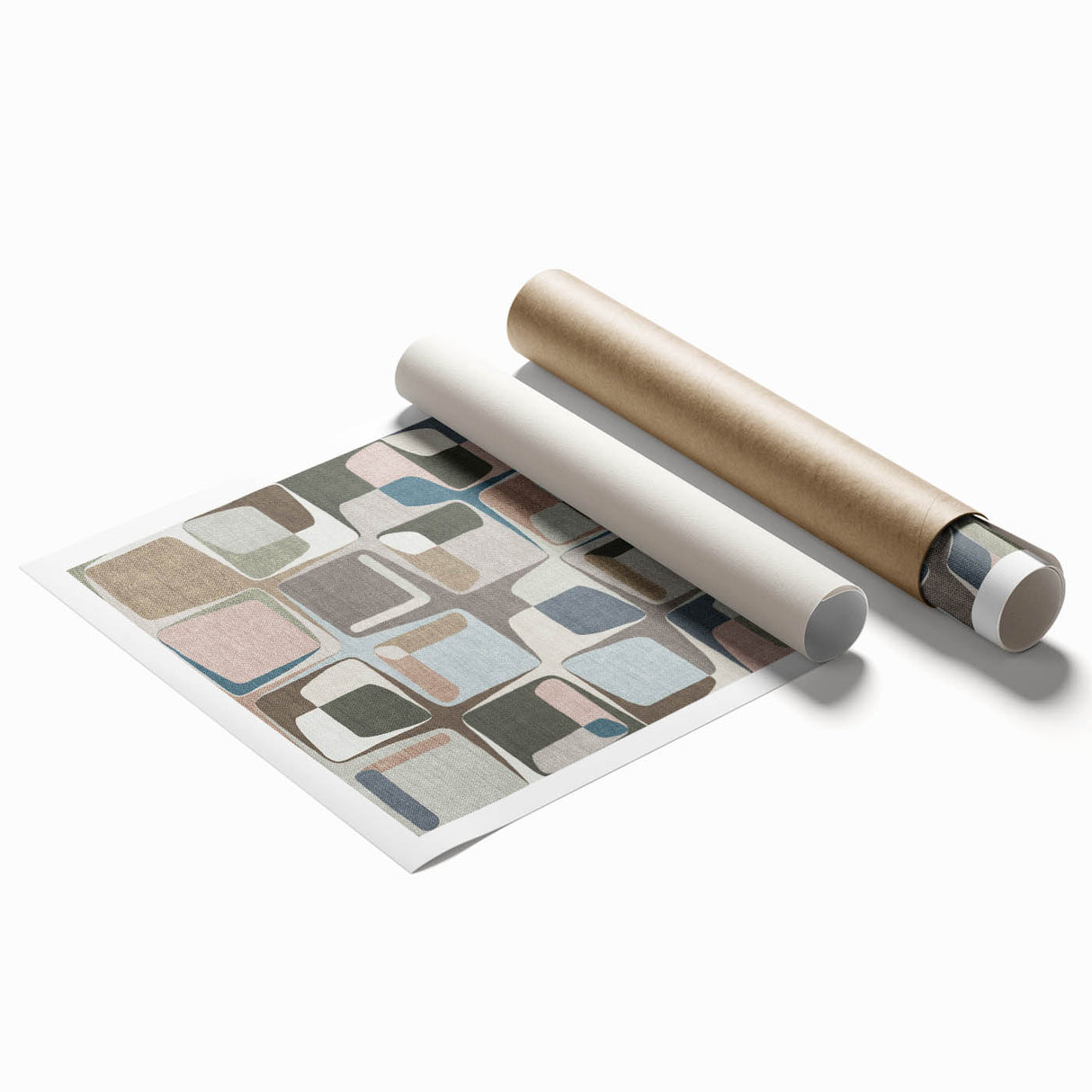 Retro Harmony – Minimalist Abstract Wall Art in Soft Earthy Tones