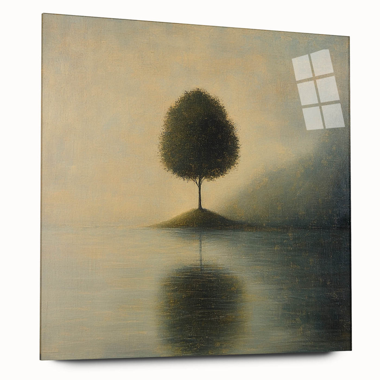 Solitary Tree Reflection – Minimalist Nature Art Print