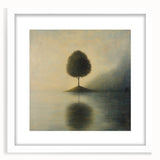 Solitary Tree Reflection – Minimalist Nature Art Print